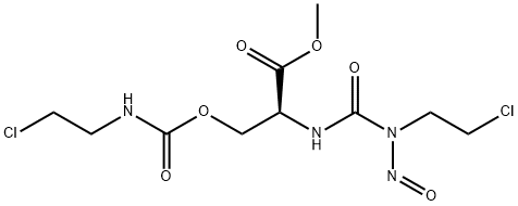 O-(2-クロロエチル)カルバモイル-N-[(2-クロロエチル)ニトロソカルバモイル]-L-セリンメチル 化学構造式