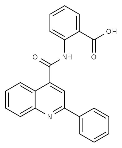 2-[[(2-フェニル-4-キノリニル)カルボニル]アミノ]安息香酸 化学構造式
