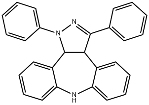 1,3a,8,12b-Tetrahydro-1,3-diphenyldibenzo(b,f)pyrazolo(3,4-d)azepine Structure