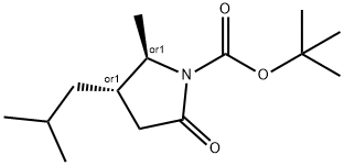 1-PYRROLIDINECARBOXYLIC ACID, 2-METHYL-3-(2-METHYLPROPYL)-5-OXO-, 1,1-DIMETHYLETHYL ESTER, (2R,3S)-REL- Structure