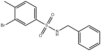 N-苄基-3-溴-4-甲基苯磺酰胺 结构式
