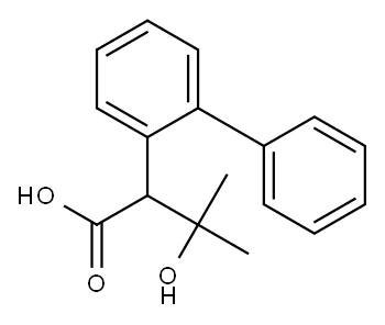 alpha-(1-Hydroxy-1-methylethyl)-biphenylacetic acid, (-)- Structure