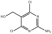 (2-アミノ-4,6-ジクロロピリミジン-5-イル)メタノール 化学構造式