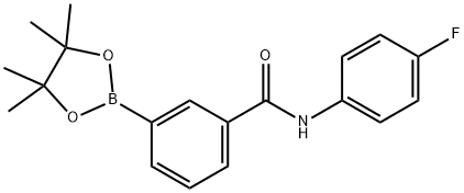 N-(4-フルオロフェニル)-3-(4,4,5,5-テトラメチル-1,3,2-ジオキサボロラン-2-イル)ベンズアミド 化学構造式