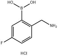 2-氨甲基-5-氟苯基硼酸盐酸盐, 850568-03-5, 结构式