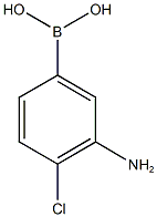 (3-アミノ-4-クロロフェニル)ボロン酸塩酸塩 化学構造式