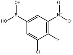 3-氯-4-氟-5-硝基苯基硼酸 结构式