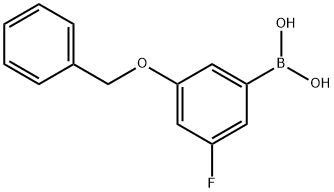 3-ベンジルオキシ-5-フルオロフェニルボロン酸 化学構造式