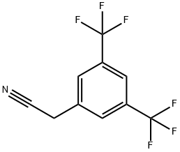 3,5-ビス(トリフルオロメチル)フェニルアセトニトリル 化学構造式