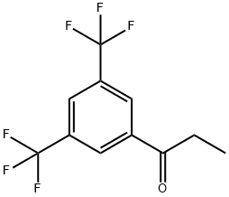 1-[3,5-ビス(トリフルオロメチル)フェニル]-1-プロパノン 化学構造式