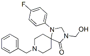 1-(4-フルオロフェニル)-3-ヒドロキシメチル-8-フェニルメチル-1,3,8-トリアザスピロ[4.5]デカン-4-オン 化学構造式