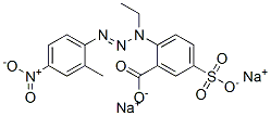 2-[1-エチル-3-(2-メチル-4-ニトロフェニル)-2-トリアゼノ]-5-(ソジオオキシスルホニル)安息香酸ナトリウム 化学構造式