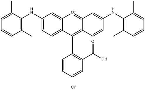 9-(2-carboxyphenyl)-3,6-bis[(2,6-dimethylphenyl)amino]xanthylium chloride Structure