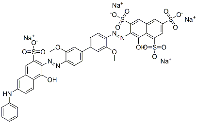 tetrasodium 8-hydroxy-7-[[4'-[[1-hydroxy-6-(phenylamino)-3-sulphonato-2-naphthyl]azo]-3,3'-dimethoxy[1,1'-biphenyl]-4-yl]azo]naphthalene-1,3,6-trisulphonate Structure