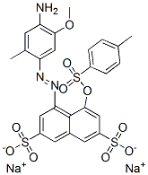 4-[(4-amino-5-methoxy-o-tolyl)azo]-5-[[(p-tolyl)sulphonyl]oxy]naphthalene-2,7-disulphonic acid, sodium salt Structure