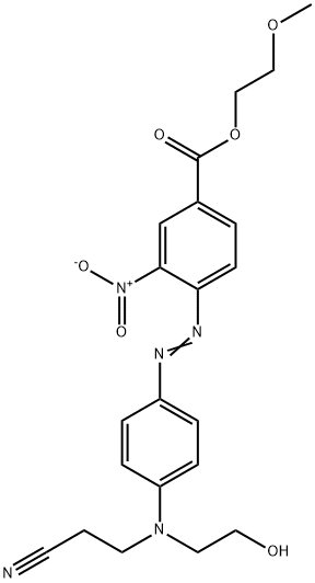 4-[[4-[(2-シアノエチル)(2-ヒドロキシエチル)アミノ]フェニル]アゾ]-3-ニトロ安息香酸2-メトキシエチル 化学構造式