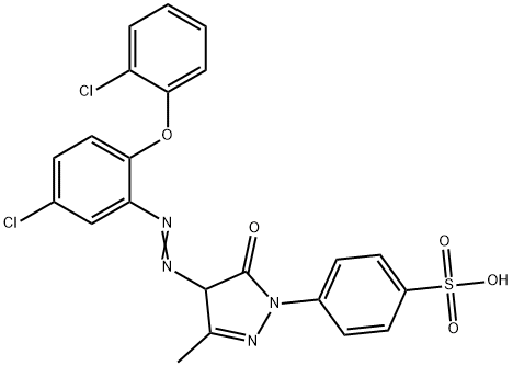 4-[[4-[[5-クロロ-2-(2-クロロフェノキシ)フェニル]アゾ]-4,5-ジヒドロ-3-メチル-5-オキソ-1H-ピラゾール]-1-イル]ベンゼンスルホン酸 化学構造式