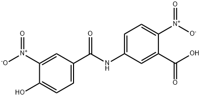 5-[(4-hydroxy-5-nitrobenzoyl)amino]-2-nitrobenzoic acid Struktur