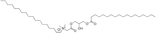 N-[2-[2-ヒドロキシ-3-[(1-オキソオクタデシル)オキシ]プロポキシ]-2-オキソエチル]-N,N-ジメチル-1-オクタデカンアミニウム・クロリド 化学構造式