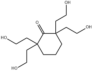 2,2,6,6-テトラキス(2-ヒドロキシエチル)シクロヘキサノン 化学構造式