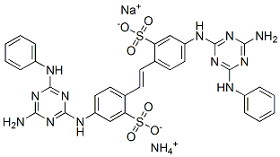 ammonium sodium 4,4'-bis[[4-amino-6-anilino-1,3,5-triazin-2-yl]amino]stilbene-2,2'-disulphonate Structure