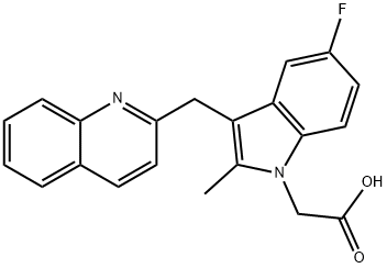 [5-氟-2-甲基-3-(喹啉-2-基甲基)吲哚-1-基]乙酸, 851723-84-7, 结构式