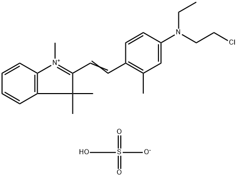 2-[2-[4-[(2-クロロエチル)(エチル)アミノ]-2-メチルフェニル]エテニル]-1,3,3-トリメチル-3H-インドリウム・水素スルファート 化学構造式