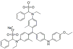 hydrogen [4-[[4-[(4-ethoxyphenyl)amino]phenyl][4-[ethyl(sulphonatobenzyl)amino]-o-tolyl]methylene]-3-methylcyclohexa-2,5-dien-1-ylidene](ethyl)(sulphonatobenzyl)ammonium, sodium salt 结构式
