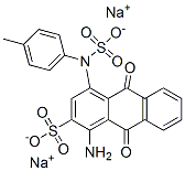 disodium 1-amino-9,10-dihydro-4-(4-methylsulphonatoanilino)-9,10-dioxoanthracene-2-sulphonate Structure