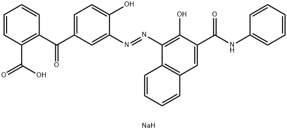 sodium 2-[4-hydroxy-3-[[2-hydroxy-3-[(phenylamino)carbonyl]-1-naphthyl]azo]benzoyl]benzoate Structure