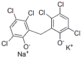 potassium sodium 2,2'-methylenebis[3,4,6-trichlorophenolate] Struktur