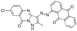 1-[(7-chloro-1,9-dihydro-2-methyl-9-oxopyrazolo[5,1-b]quinazolin-3-yl)azo]anthraquinone 结构式