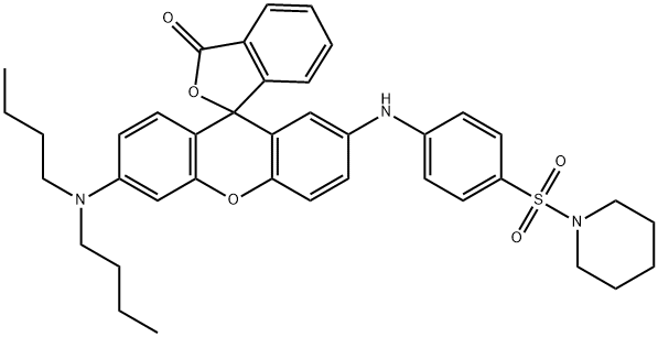 1-[[4-[[6'-(dibutylamino)-3-oxospiro[isobenzofuran-1(3H),9'-[9H]xanthen]-2'-yl]amino]phenyl]sulphonyl]piperidine 结构式