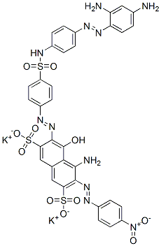 4-氨基-6-[[4-[[[4-[(2,4-二氨基苯基)偶氮基]苯基]氨基]磺酰基]苯基]偶氮基]-5-羟基-3-[(4-硝基苯)偶氮基]-2,7-萘二磺酸钾, 85223-29-6, 结构式