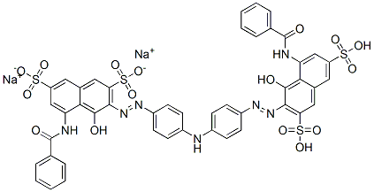 disodium 3,3'-[iminobis(4,1-phenyleneazo)]bis[5-(benzoylamino)-4-hydroxynaphthalene-2,7-disulphonate] 结构式
