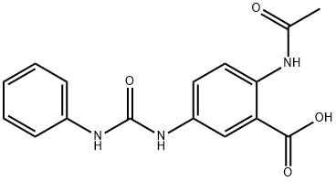 2-(アセチルアミノ)-5-[(フェニルカルバモイル)アミノ]安息香酸 化学構造式