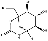 2-Oxa-4-azabicyclo[3.3.1]nonan-3-one,6,7,8-trihydroxy-1-(hydroxymethyl)-, Struktur