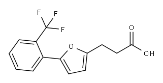 3-[5-(2-(トリフルオロメチル)フェニル)フラン-2-イル]プロピオン酸 化学構造式