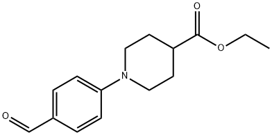 1-(4-ホルミルフェニル)-4-ピペリジンカルボン酸エチル 化学構造式