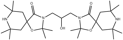 3,3'-(2-ヒドロキシ-1,3-プロパンジイル)ビス(2,2,7,7,9,9-ヘキサメチル-1-オキサ-3,8-ジアザスピロ[4.5]デカン-4-オン) 化学構造式