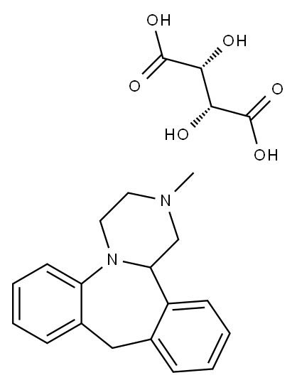 1,2,3,4,10,14b-hexahydro-2-methyldibenzo[c,f]pyrazino[1,2-a]azepine [R-(R*,R*)]-tartrate Struktur