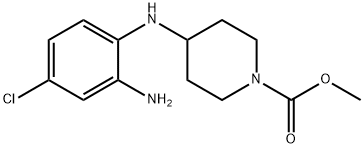 4-[(2-アミノ-4-クロロフェニル)アミノ]-1-ピペリジンカルボン酸メチル 化学構造式