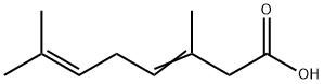 3,7-ジメチル-3,6-オクタジエン酸 化学構造式
