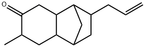 オクタヒドロ-7-メチル-3-(2-プロペニル)-1,4-メタノナフタレン-6(2H)-オン 化学構造式