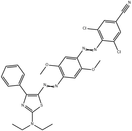 3,5-dichloro-4-[[4-[[2-(diethylamino)-4-phenylthiazol-5-yl]azo]-2,5-dimethoxyphenyl]azo]benzonitrile Structure