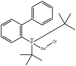 (2-BIPHENYL)DI-TERT-BUTYLPHOSPHINE GOLD (I) CHLORIDE 化学構造式