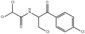 2,2-ジクロロ-N-[1-(クロロメチル)-2-(4-クロロフェニル)-2-オキソエチル]アセトアミド 化学構造式