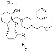 4a-[[4-(2-ethoxy-2-phenyl-ethyl)piperazin-1-yl]methyl]-6-methoxy-2,3,4 ,9b-tetrahydro-1H-dibenzofuran-4-ol dihydrochloride Struktur