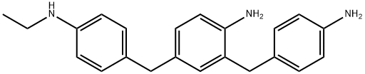 2-[(4-アミノフェニル)メチル]-4-[[4-(エチルアミノ)フェニル]メチル]アニリン 化学構造式