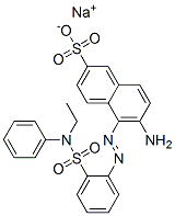 6-アミノ-5-[[2-[(エチルフェニルアミノ)スルホニル]フェニル]アゾ]-2-ナフタレンスルホン酸ナトリウム 化学構造式